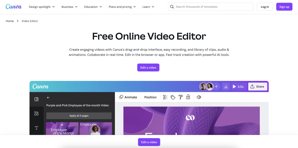 Canva Video Editor - top real estate marketing tool